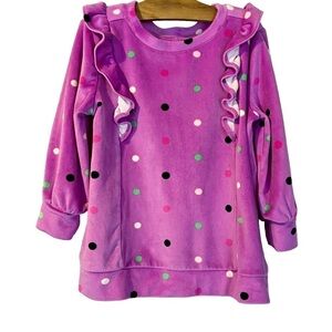 Baby Gap Velour Purple Polka Dot Girl’s Sweatshirt